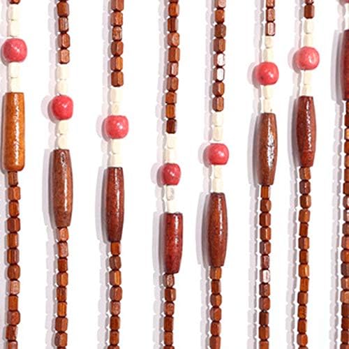 Eapmic Beaded Curtain 31 Line Dense Bamboo Wood