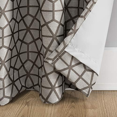 Sun Zero Verve Twill Mosaic Thermal Curtain Panel 52 x 95 Cocoa BrownCream