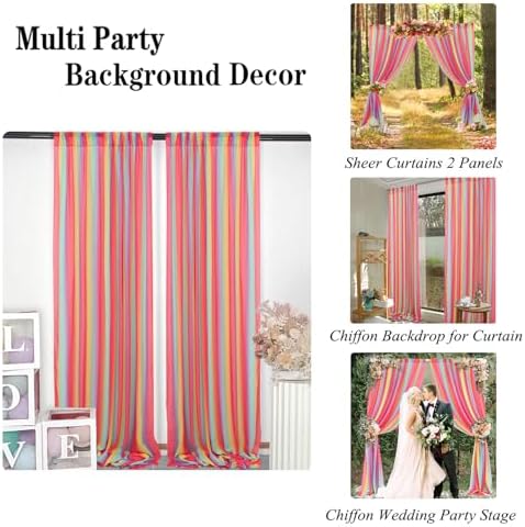 DUOBAO Rainbow Chiffon Arch Backdrop 29x96in