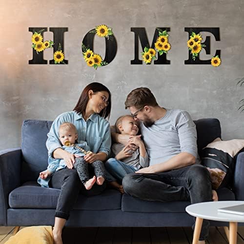 Geetery 4 Pcs Sunflower Wall Decor Letters Set