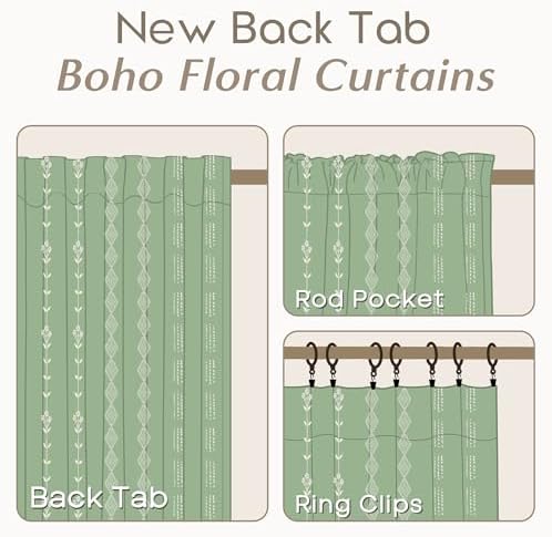 Sage Green Linen Sheer Curtains for Bedroom