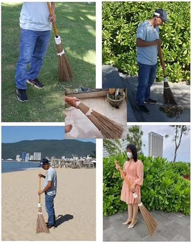 NeKenKy Coconut Broom - 55 Inches Heavy Duty for Outdoor Cleaning