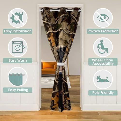Feelyou Wolf Door Curtain 42x80 Blackout Thermal Panel
