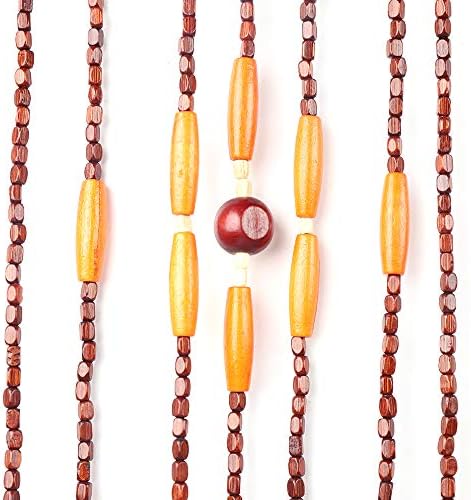 Eapmic Beaded Curtain 31 Line Dense Bamboo Wood