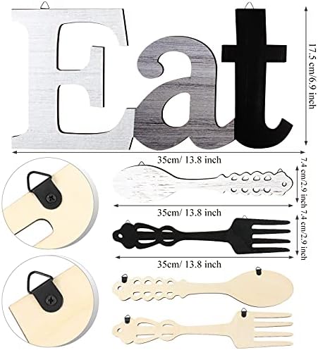 Jetec Eat Sign Fork Spoon Wall Decor Set 1