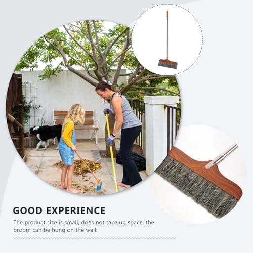 Yardwe Horse Hair Broom with Wooden Handle and Hanging Hole 1