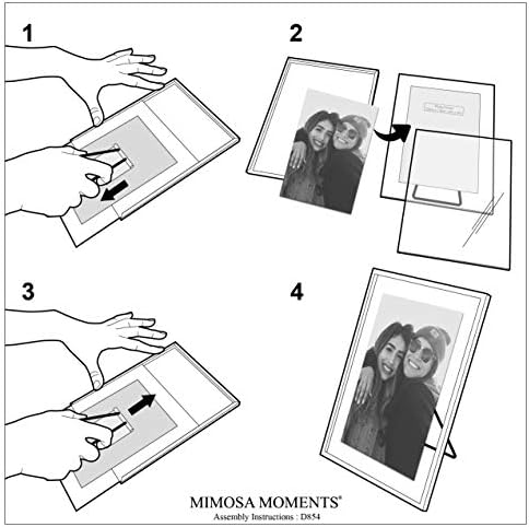 MIMOSA MOMENTS Modern Glass Picture Frame with Easel