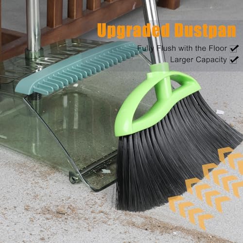 Dodifker Soft Bristles Angle Broom and Dustpan Set