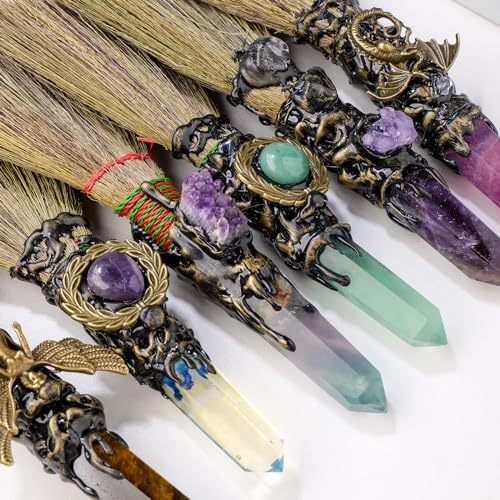 RJINGSHI Natural Magic Amethyst Tower Broom