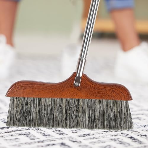 Yardwe Horse Hair Broom with Wooden Handle and Hanging Hole 1