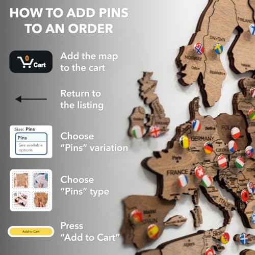 ENJOY THE WOOD 3D World Map Wall Decor