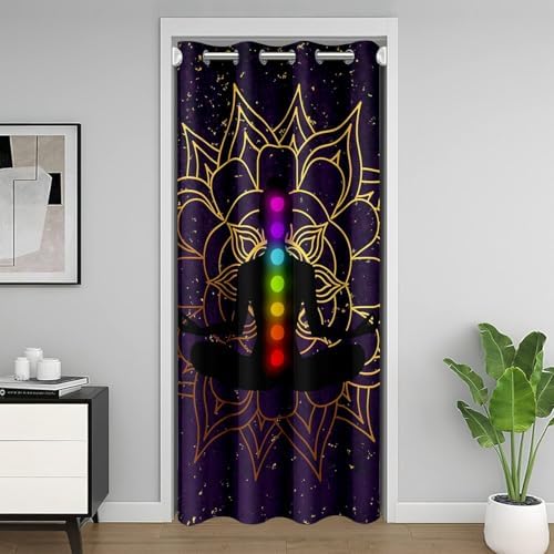 Chakra Door Curtain with Mandala Design 52x80