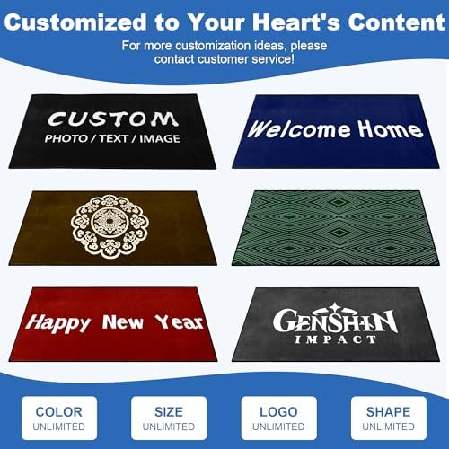 Custom Doormat with Logo - Non Slip Washable Area Rug 1