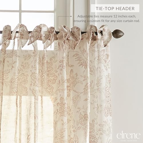 Elrene Westport Floral Sheer Curtain Panel 52 x 95