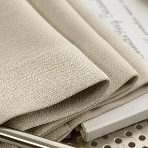 Rinwoc Blackout Curtains 90 Inch 2 Panels Farmhouse Linen-Blend