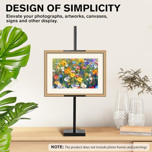 Adjustable Metal Picture Frame Stand - 29 Inch Sturdy Black Easel
