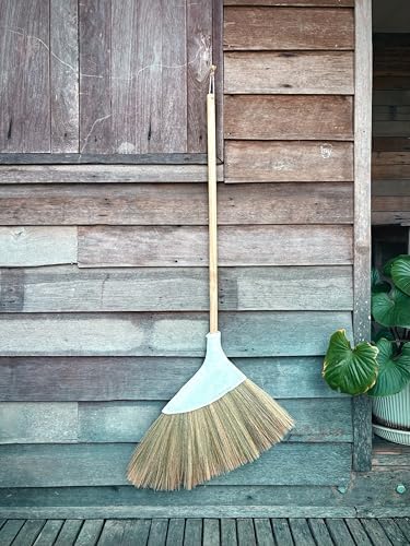 AW BROOMS Natural Handmade Broom - 45 Inch Long Handle