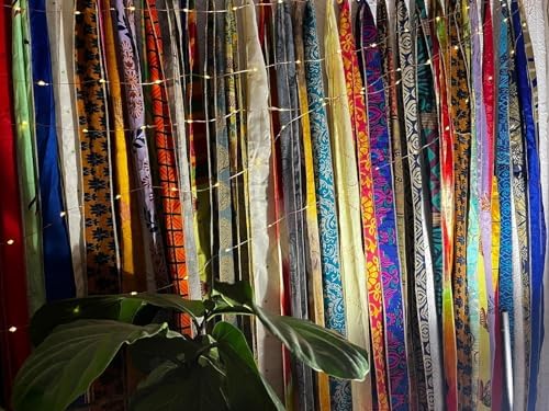 Old Silk Sari Multicolor Bohemian Curtain
