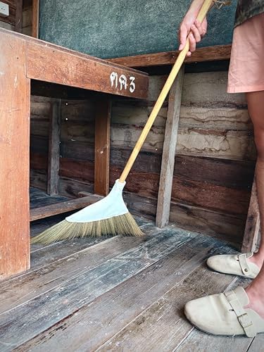 AW BROOMS Natural Handmade Broom - 45 Inch Long Handle