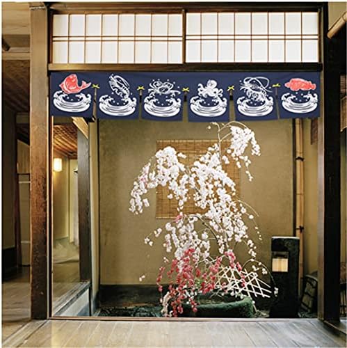 Wave Pattern Traditional Noren Curtain 40x240cm 1