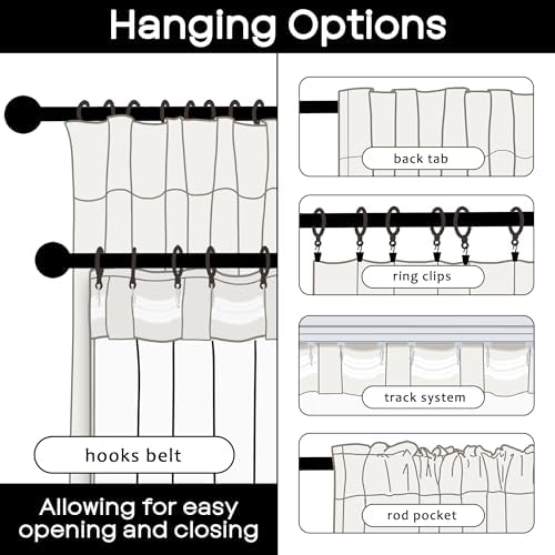 PANELSBURG Soundproof Curtains 90 Inch Tall Blackout Liners