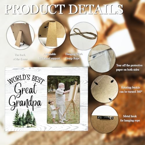 LNGORUS Great Grandpa Wood Photo Frame 8x10