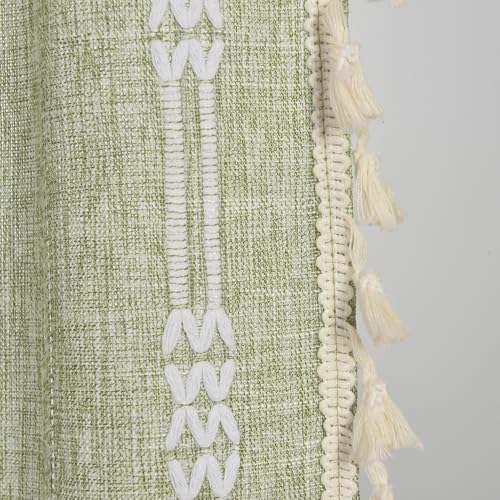 Sage Green Linen Curtains 84 2 Panels Boho Room Darkening