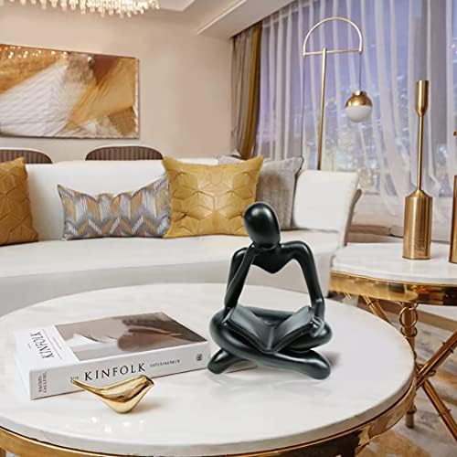 Modern Black Thinker Statue Home Decor Sculpture
