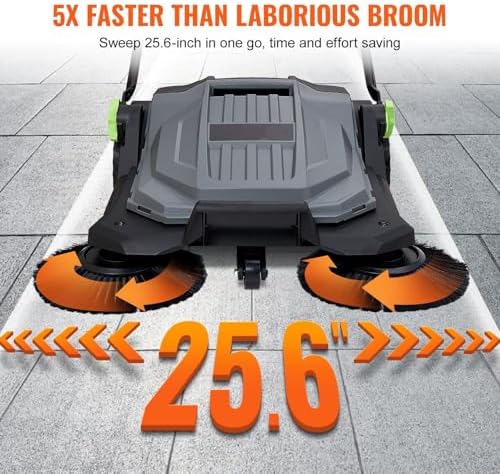 TOQIJUN 256 Push Floor Sweeper with 5-Gallon Container 1