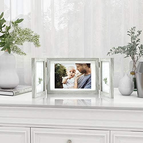 Afuly Triple Photo Frame with Shabby Chic Grey Wood Design