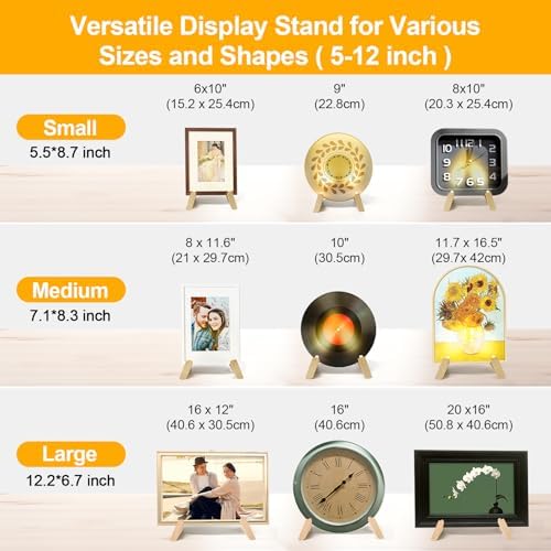 Bnlei Adjustable Wooden Plate Stand with Mood Light