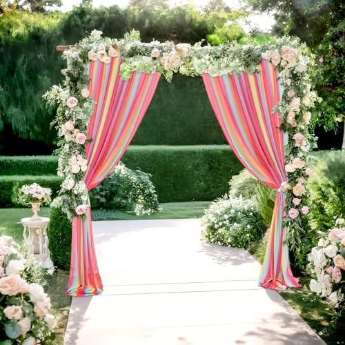 DUOBAO Rainbow Chiffon Arch Backdrop 29x96in