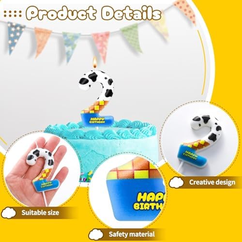 Sel Natural Cartoon Birthday Candles with Toy Inspire Story Design