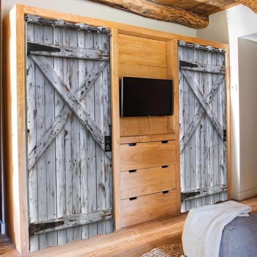 Shixiaoyan Rustic Barn Door Curtain 34x80 Inches Panel