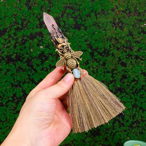 RJINGSHI Natural Magic Rose Quartz Tower Broom 1