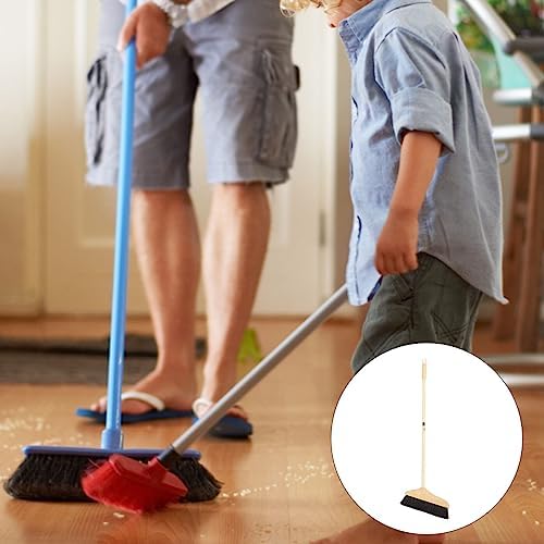 Angoily Soft Bristle Wooden Handle Push Broom