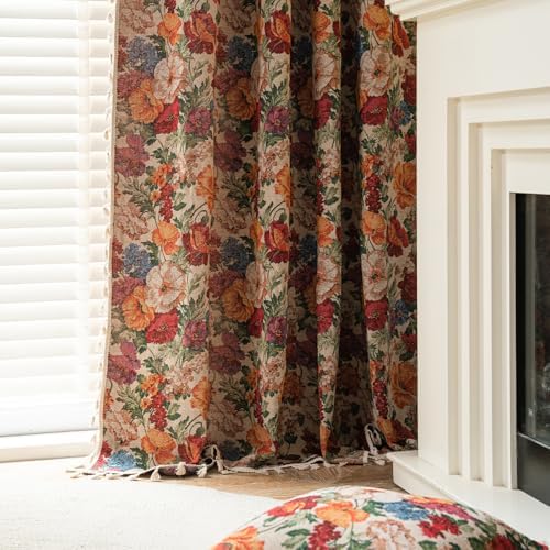 ENJOYBRIDAL Boho Floral 96 Curtains 2 Panels