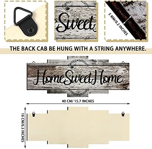 Jetec Home Sweet Home Sign Rustic Wood Wall Decor