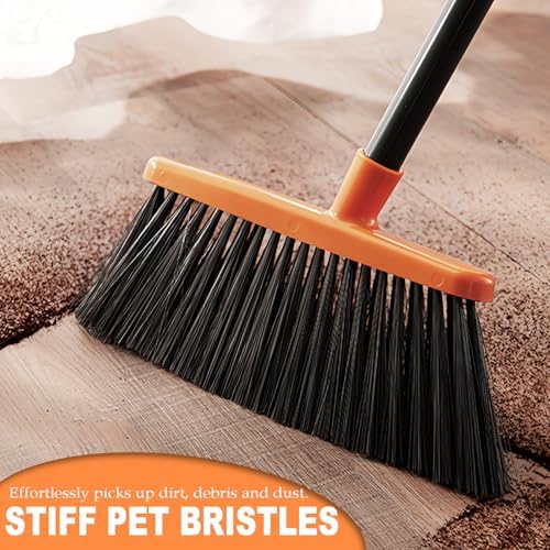 BSMstone Stiff Bristles Broom with Long Handle