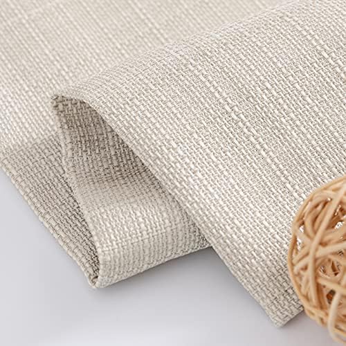 Jinchan Beige Linen Textured Curtains 72 Inch 2 Panels Grommet Top 1