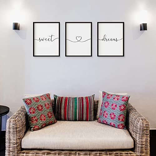 Set of 3 Framed Sweet Dreams Wall Signs 11x14 Black