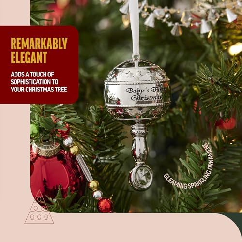 Klikel Babys First Christmas Ornament 2024 Silver 1