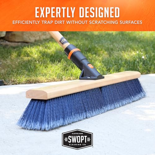 SWOPT 18 Push Broom with 60 EVA Foam Handle Blue
