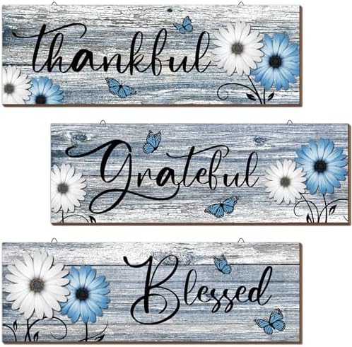 Geetery 3 Pcs Rustic Wooden Inspirational Signs