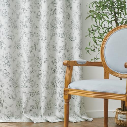 Jinchan 95 Blackout Floral Curtains 2 Panels