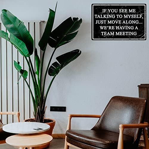 Funny Office Metal Tin Sign 8x12 Inch Team Meeting