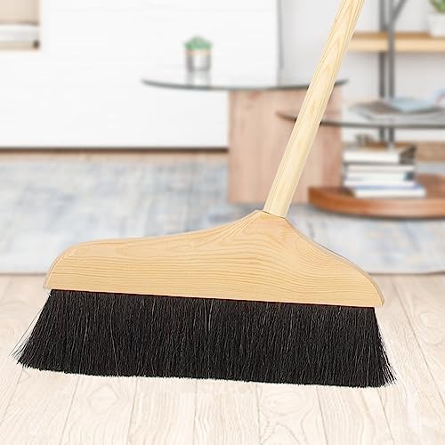 Angoily Soft Bristle Wooden Handle Push Broom