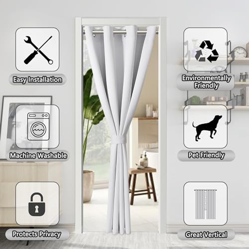AOSKY Door Curtains for Privacy Light Blocking 52x90 Panels Set