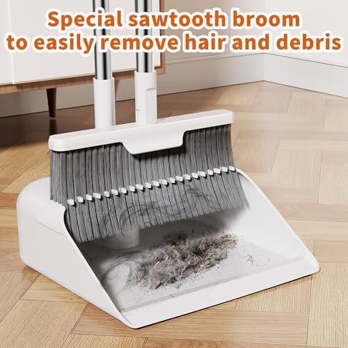 Magic Broom with Dustpan and Extra-Long Handle White M3