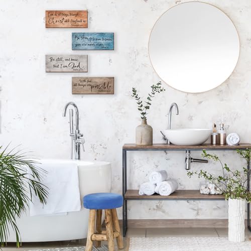 ZONWUTHY 4 Piece Bible Wall Decor Set